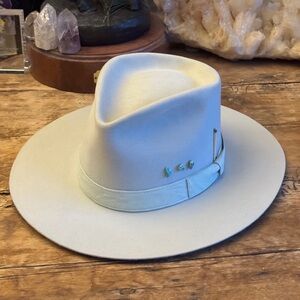 New Nick Fouquet Blue Aspen felt fedora hat 100X Beaver Teressa Foglia 7 1/8 57